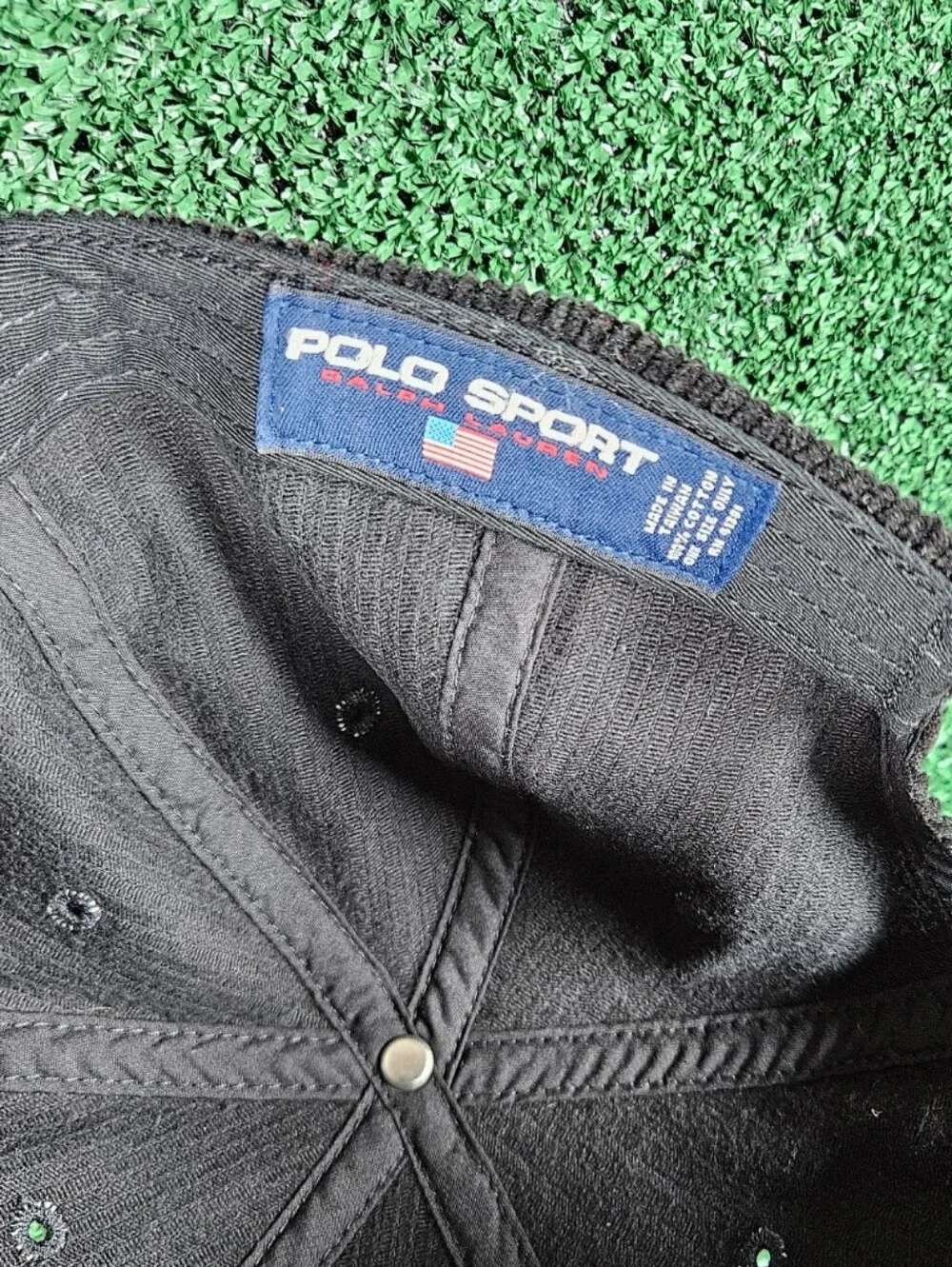 Vintage Polo Sport Ralph Lauren Embroidered Polo Bear Corduroy Adjustable Cap